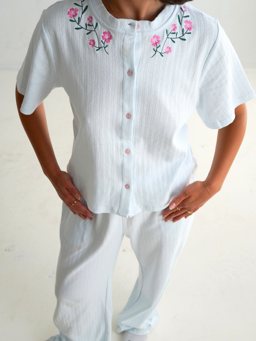 Picnic Pointelle Cardigan - Morning Mist