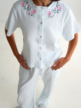 Picnic Pointelle Cardigan - Morning Mist