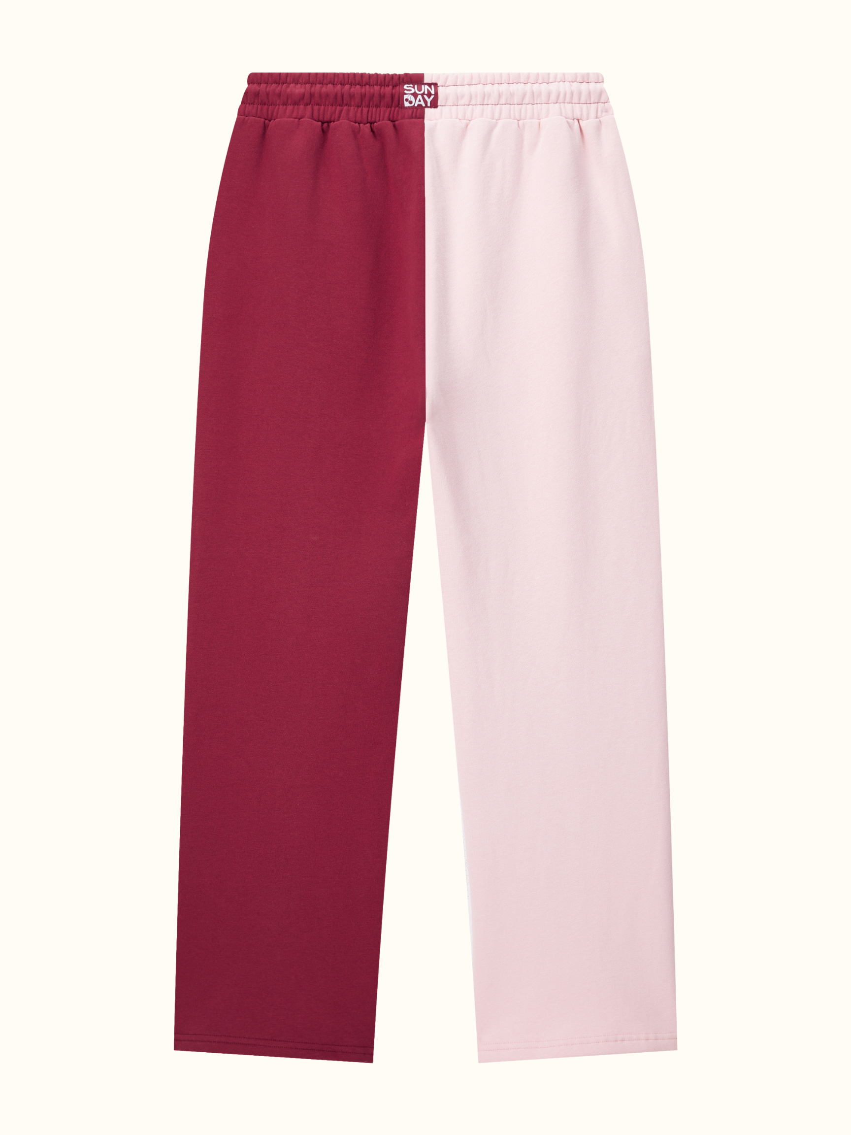 Contrast Split Sweatpants - Cherry Crush