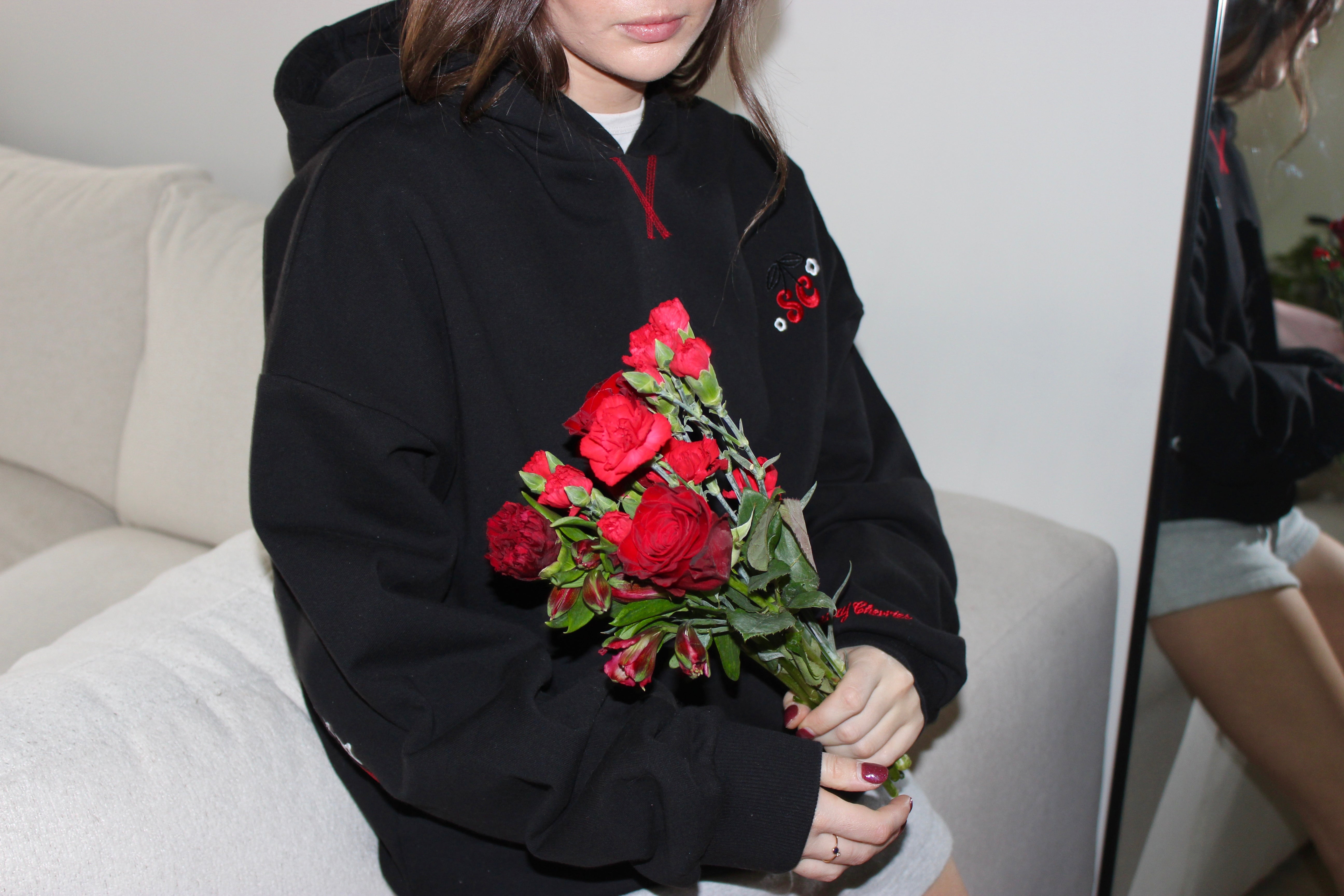 Sunday Cherries Black Hoodie 🖤