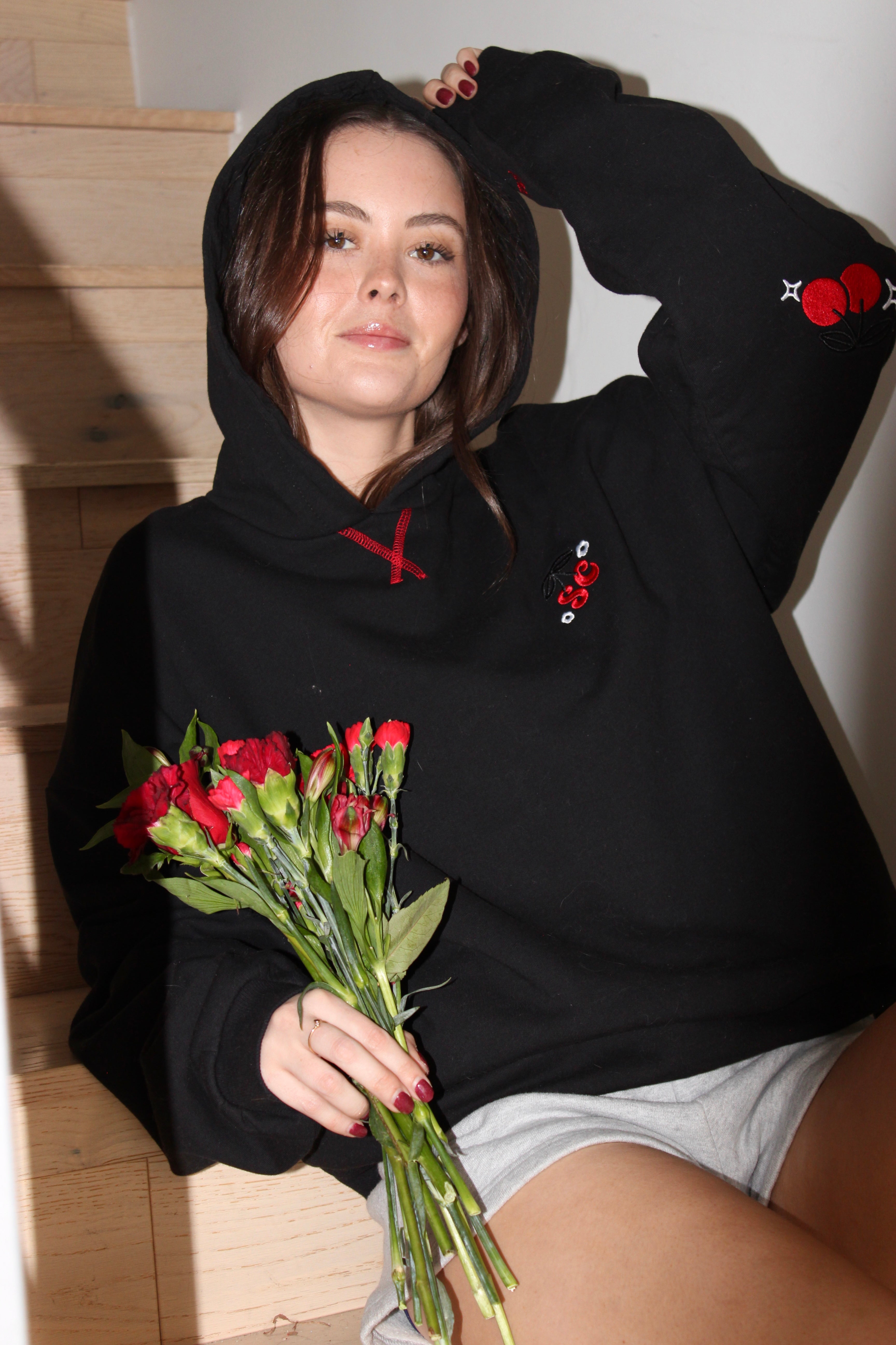 Sunday Cherries Black Hoodie 🖤