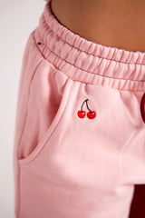 Contrast Split Sweatpants - Cherry Crush
