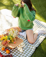Sunday Cherries Green Hoodie