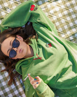 Sunday Cherries Green Hoodie