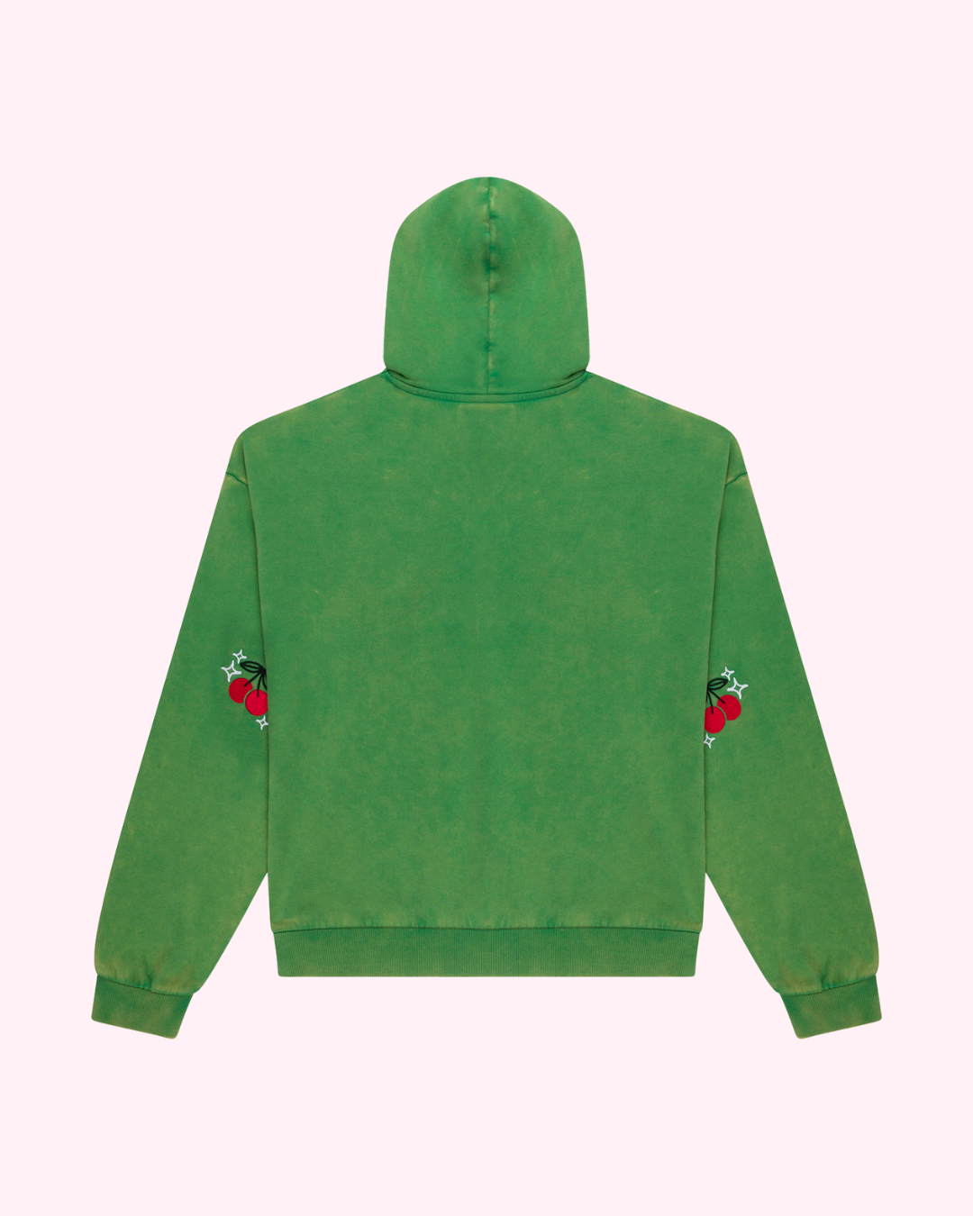 Sunday Cherries Green Hoodie